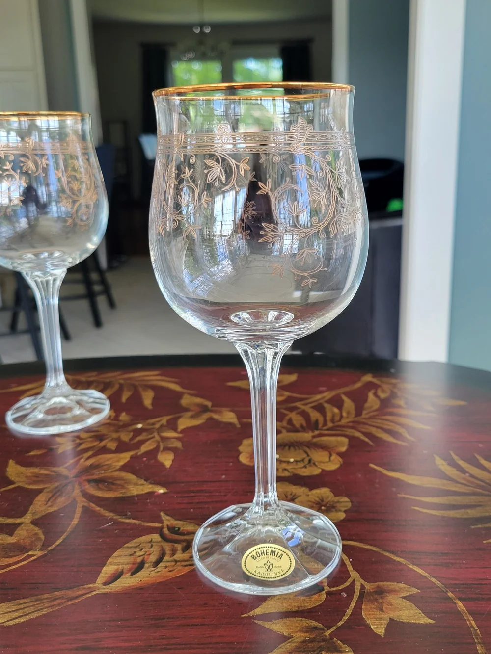 Vintage Bohemia Karolinka Czech Republic Handmade Crystal Wine Glasses– Set Of 4